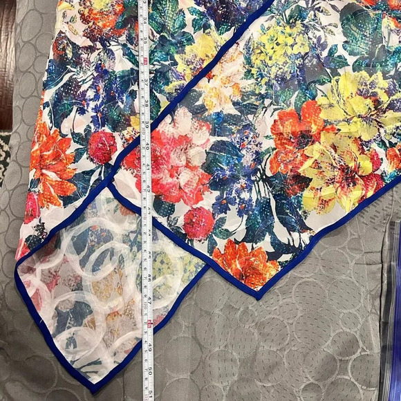 Adrianna Papell Floral Print‎ Asymmetrical Fit & Flare Dress Size 14W Sleeveless - Picture 12 of 12